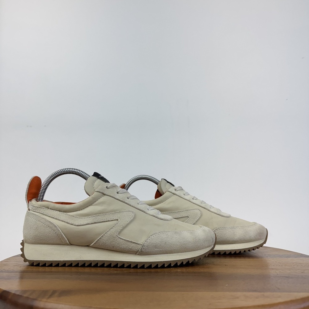 New Womens Rag & Bone Retro Runner Ivory Leather Casual Sneakers Size EU 38.5‎